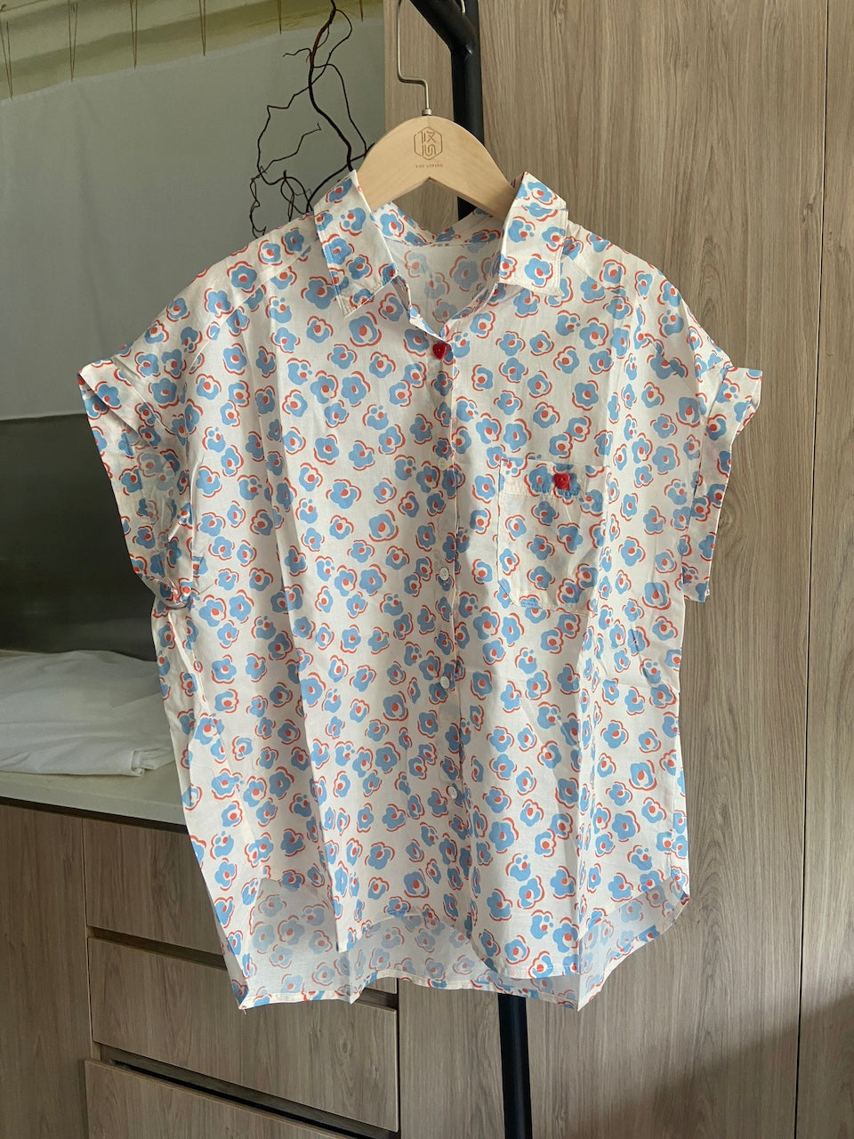 Blue Little Floral Cotton Shirt