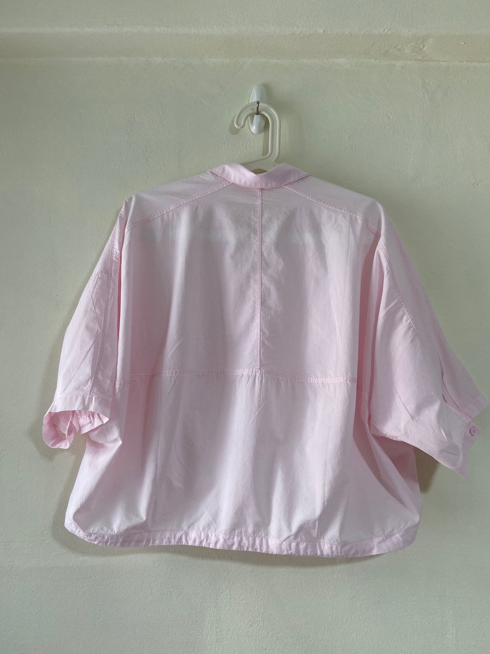 Cotton Oversized Shirt Top in Pink