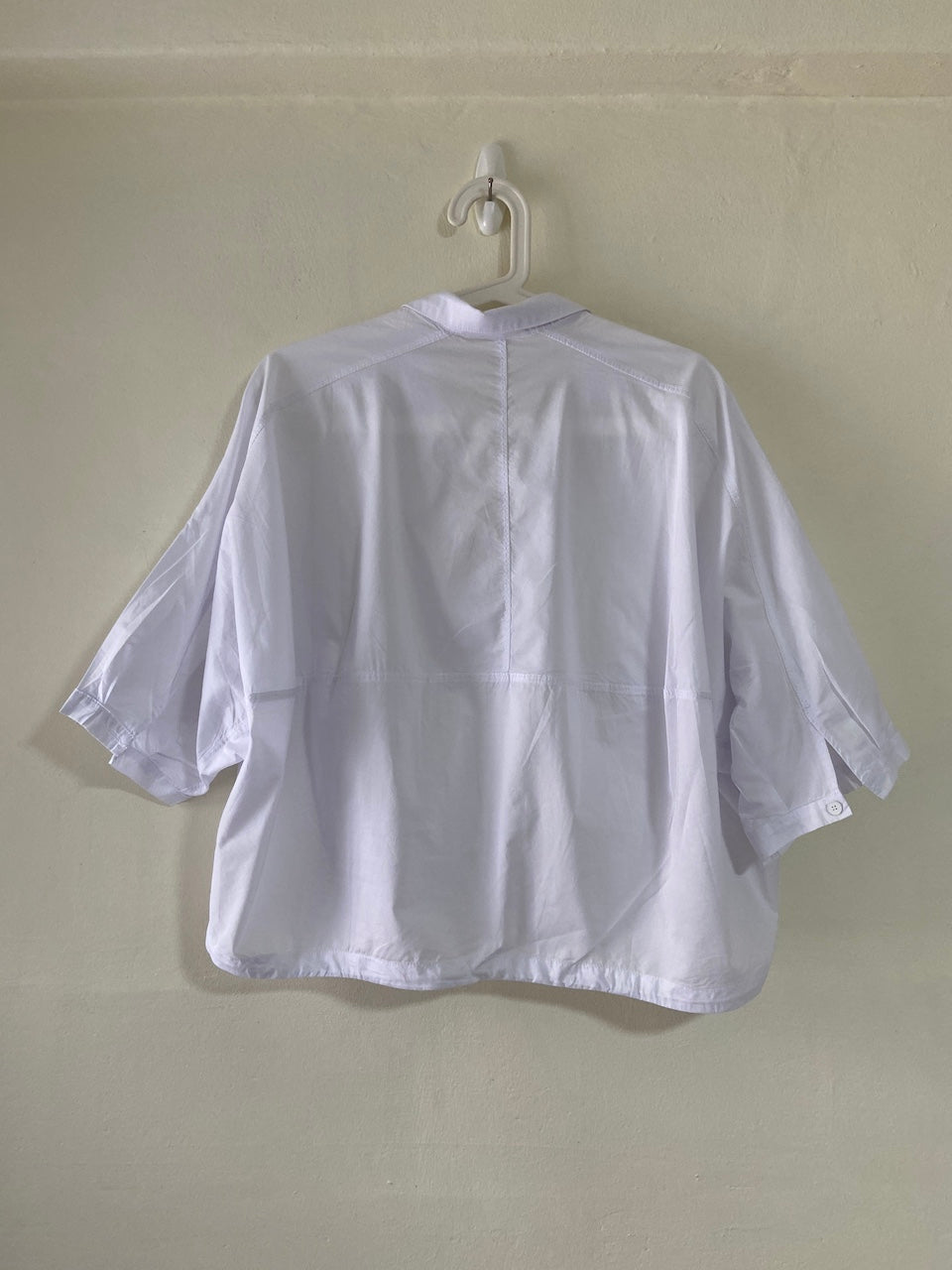 Cotton Oversized Shirt Top in White