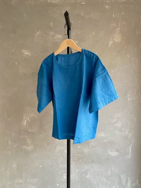 Hand Dyed Short Top in Blue