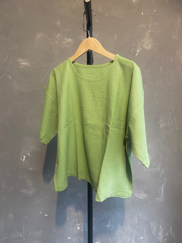 Hand Dyed Short Top in Green
