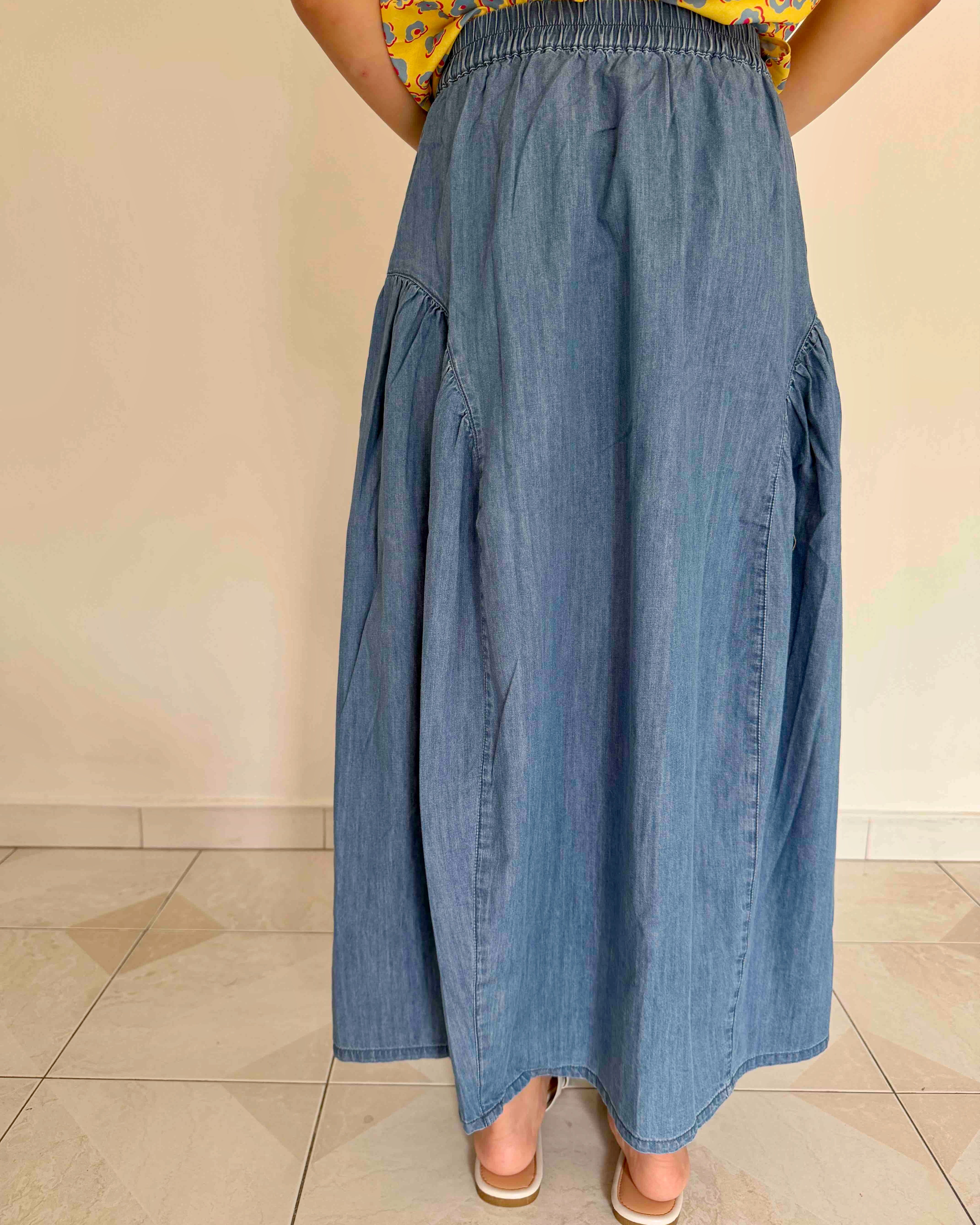 Denim Skirt in Light Blue