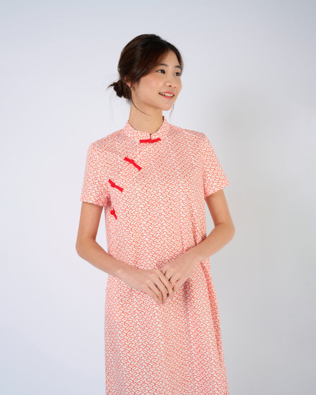 Cheongsam Midi Dress in Auspicious Cloud