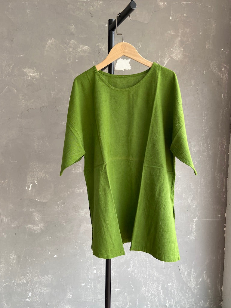 Hand Dyed Long Top in Green