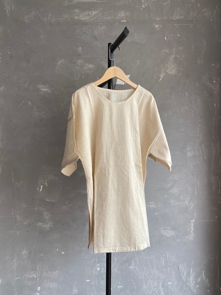 Hand Dyed Long Top in White
