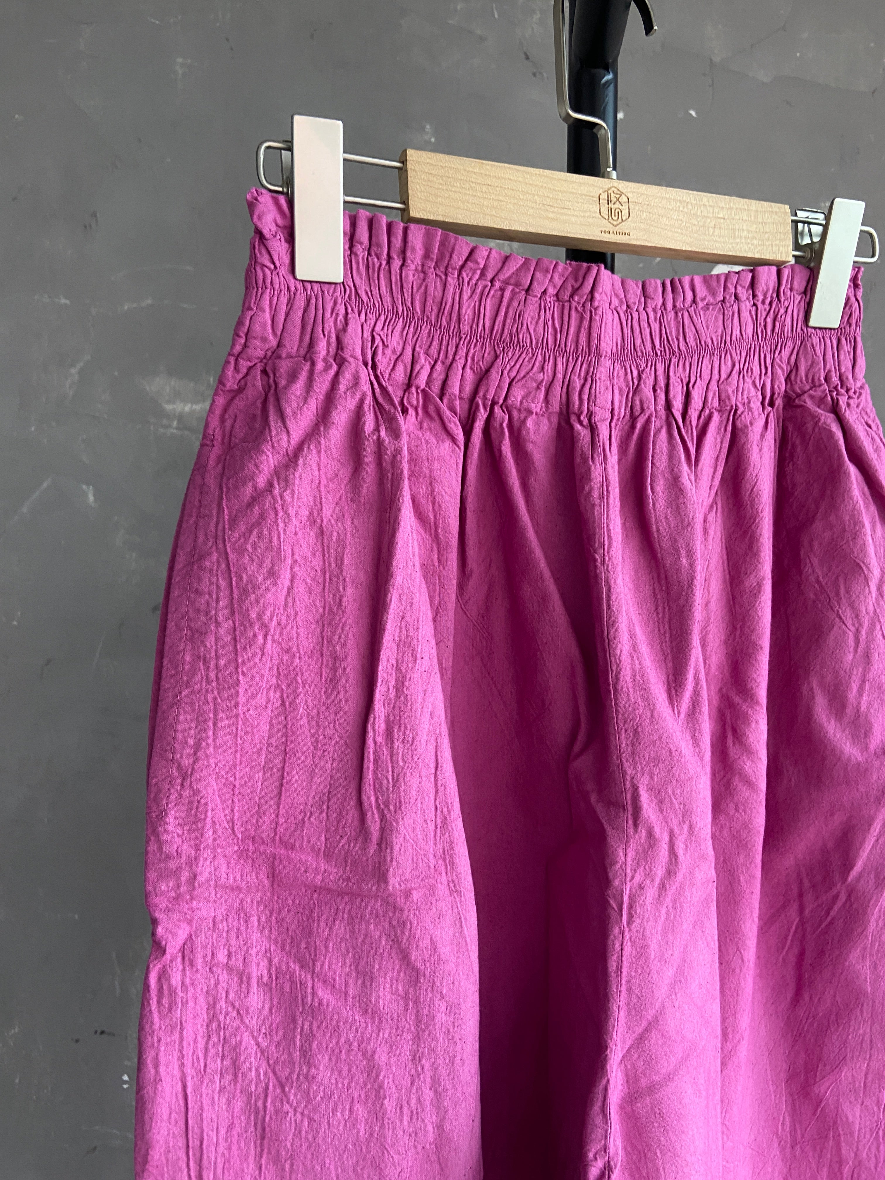 Hand Dyed Farmer's Pants in Deep Pink