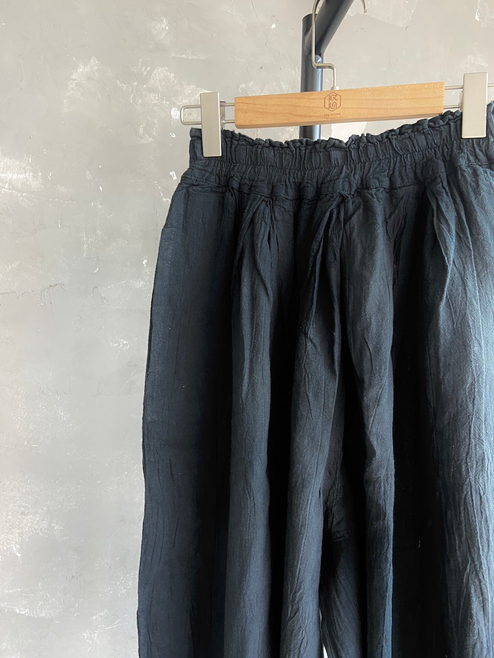 Hand-dyed Lantern Pants in Black