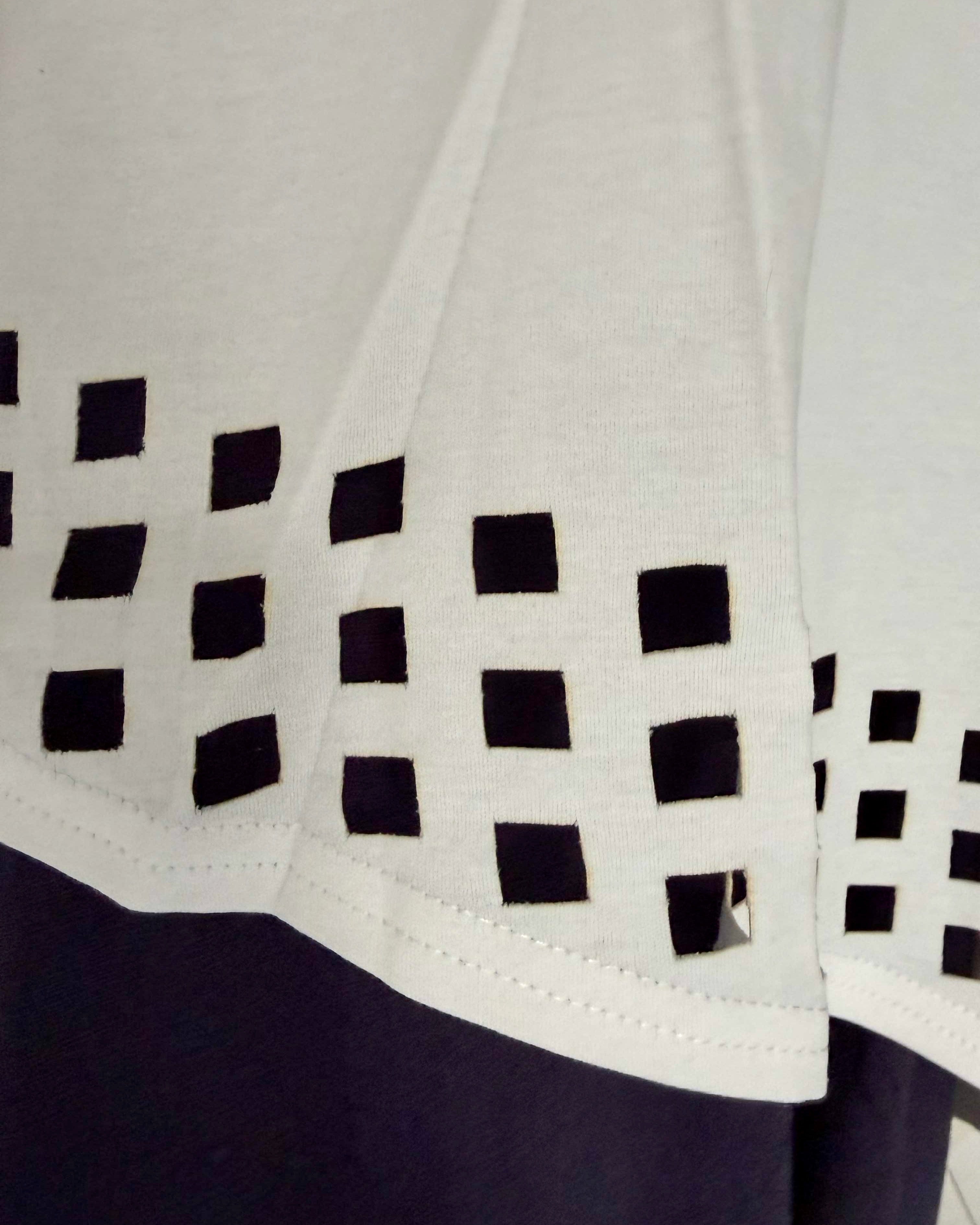 Cotton Cutwork Tee in White - Square