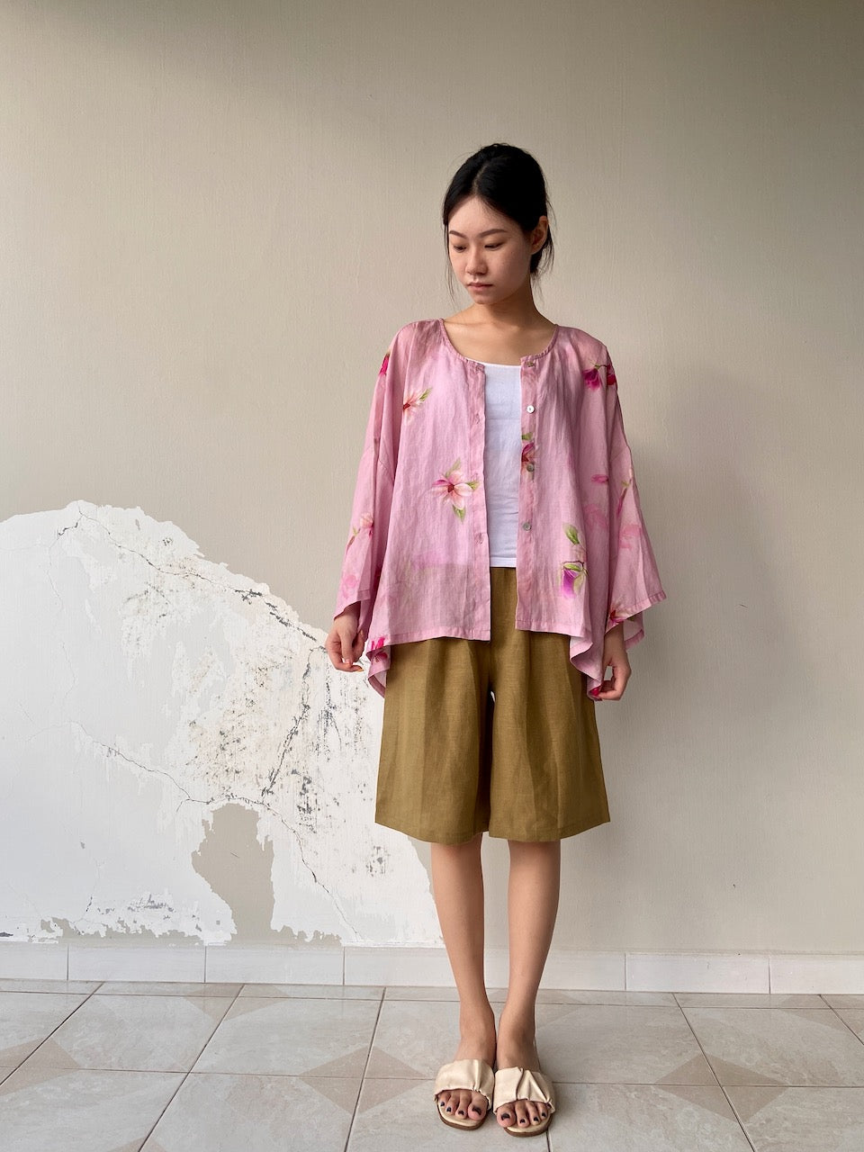 Pink Magnolia Drop Sleeve Shirt