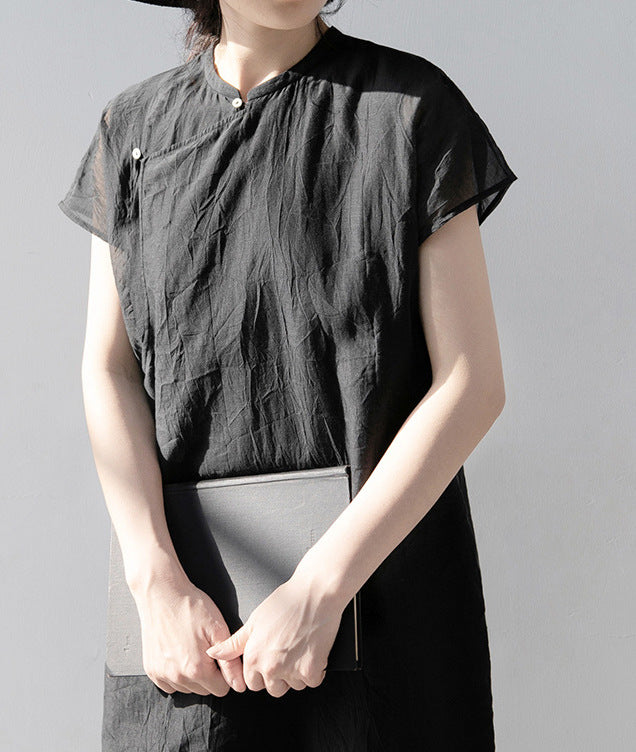 Minimalist Cheongsam Dress in Black