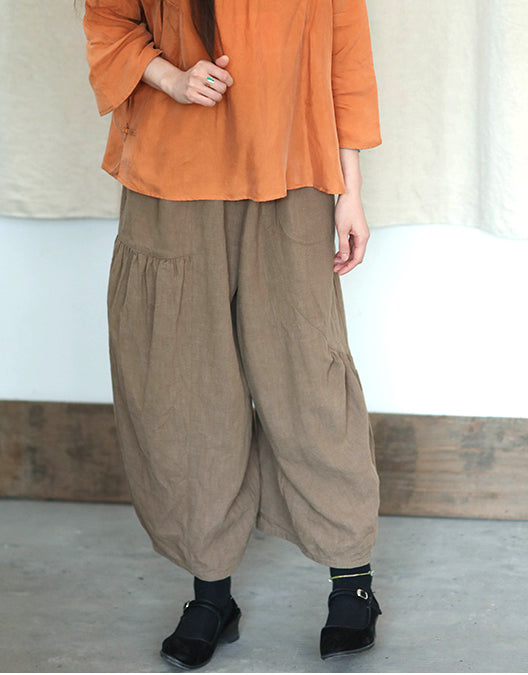 Relaxed Harem Pants in Camel