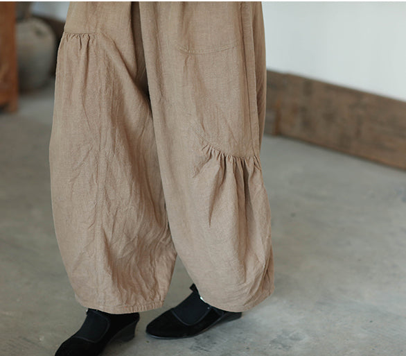 Relaxed Harem Pants in Camel