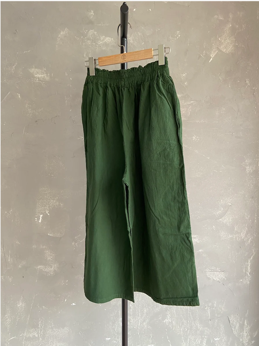 Hand Dyed Farmer's Pants in Deep Green #33