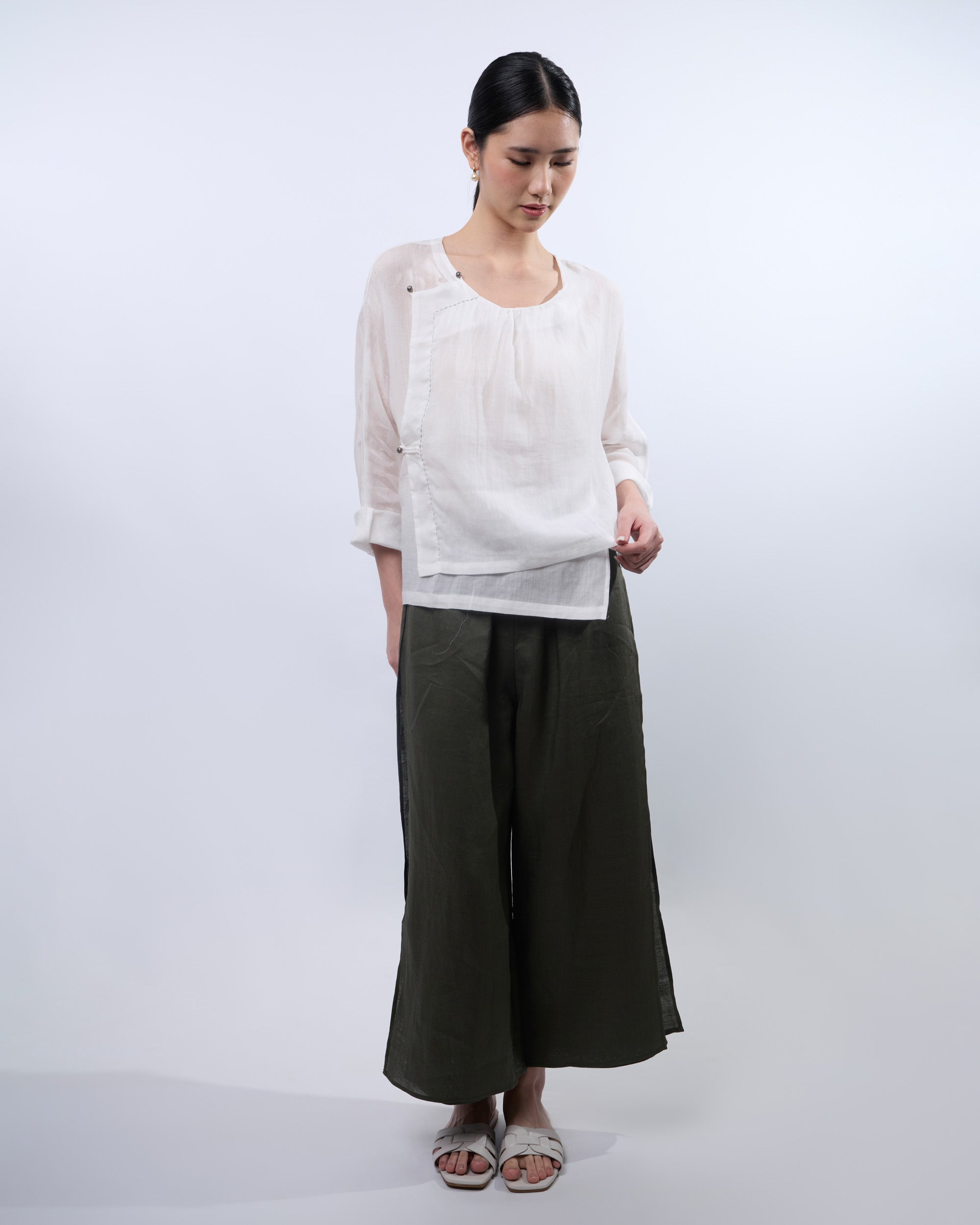 Minimalist Ramie Cheongsam Qipao Top