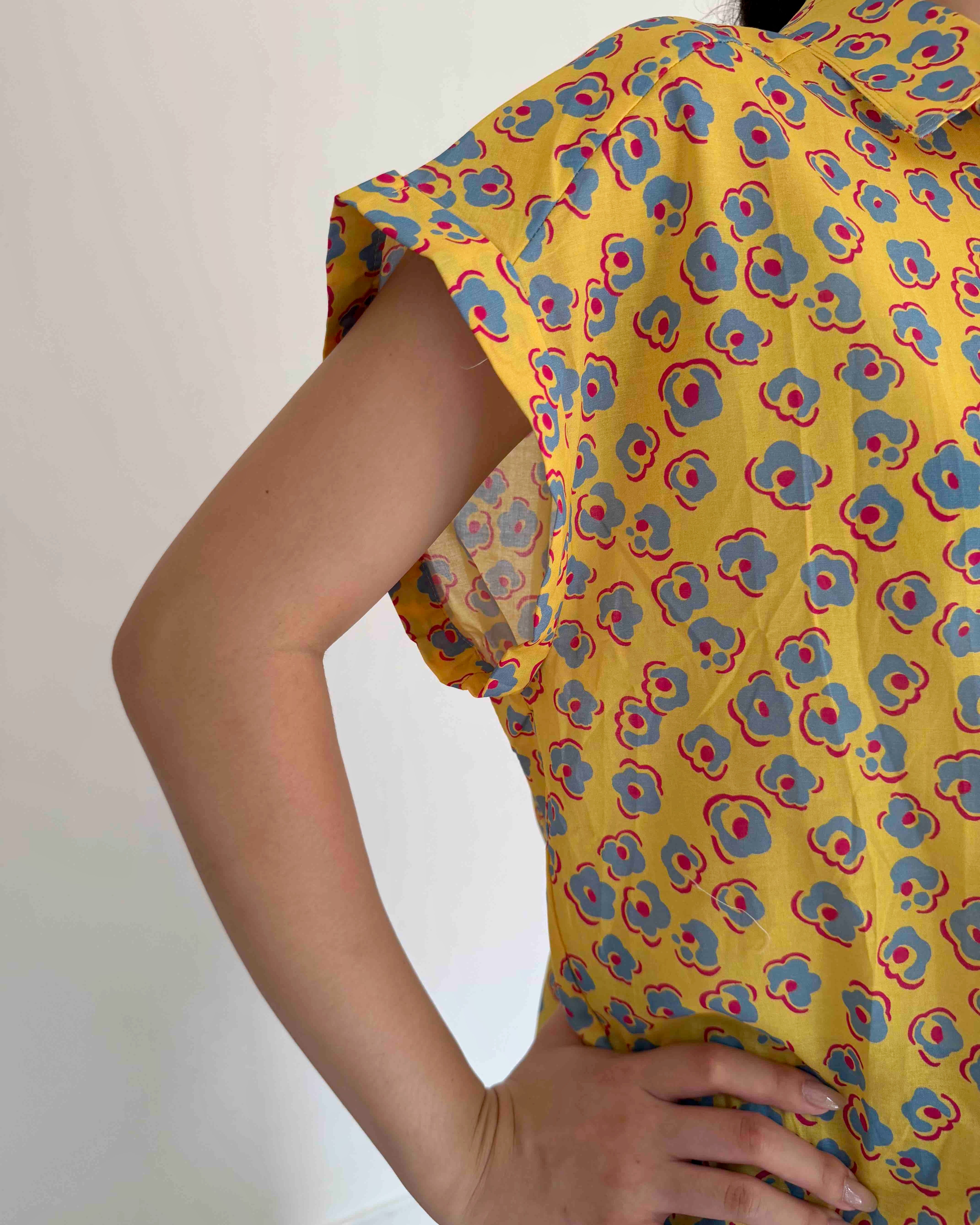 Yellow Little Floral Cotton Shirt