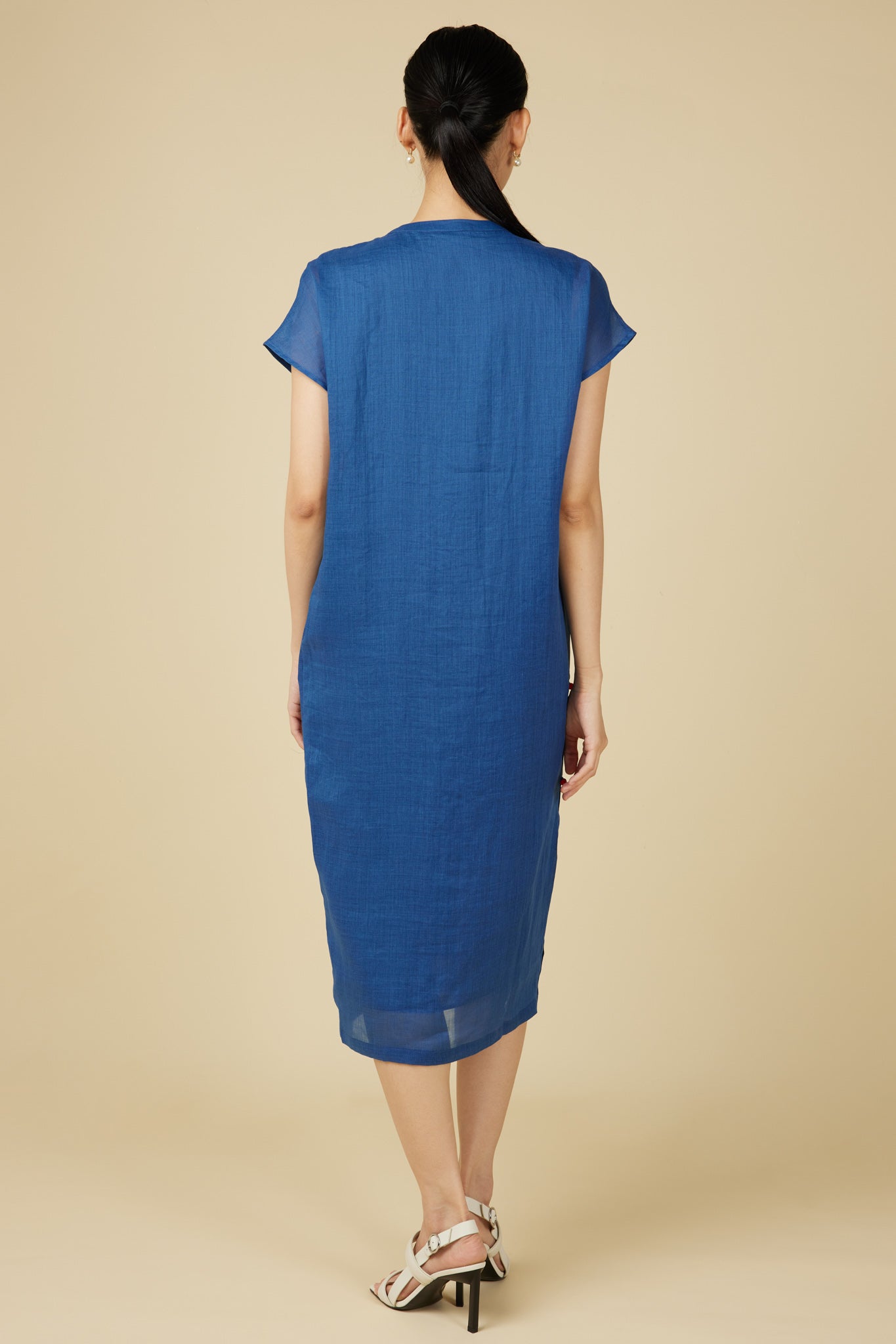 Minimalist Cheongsam Dress in Blue