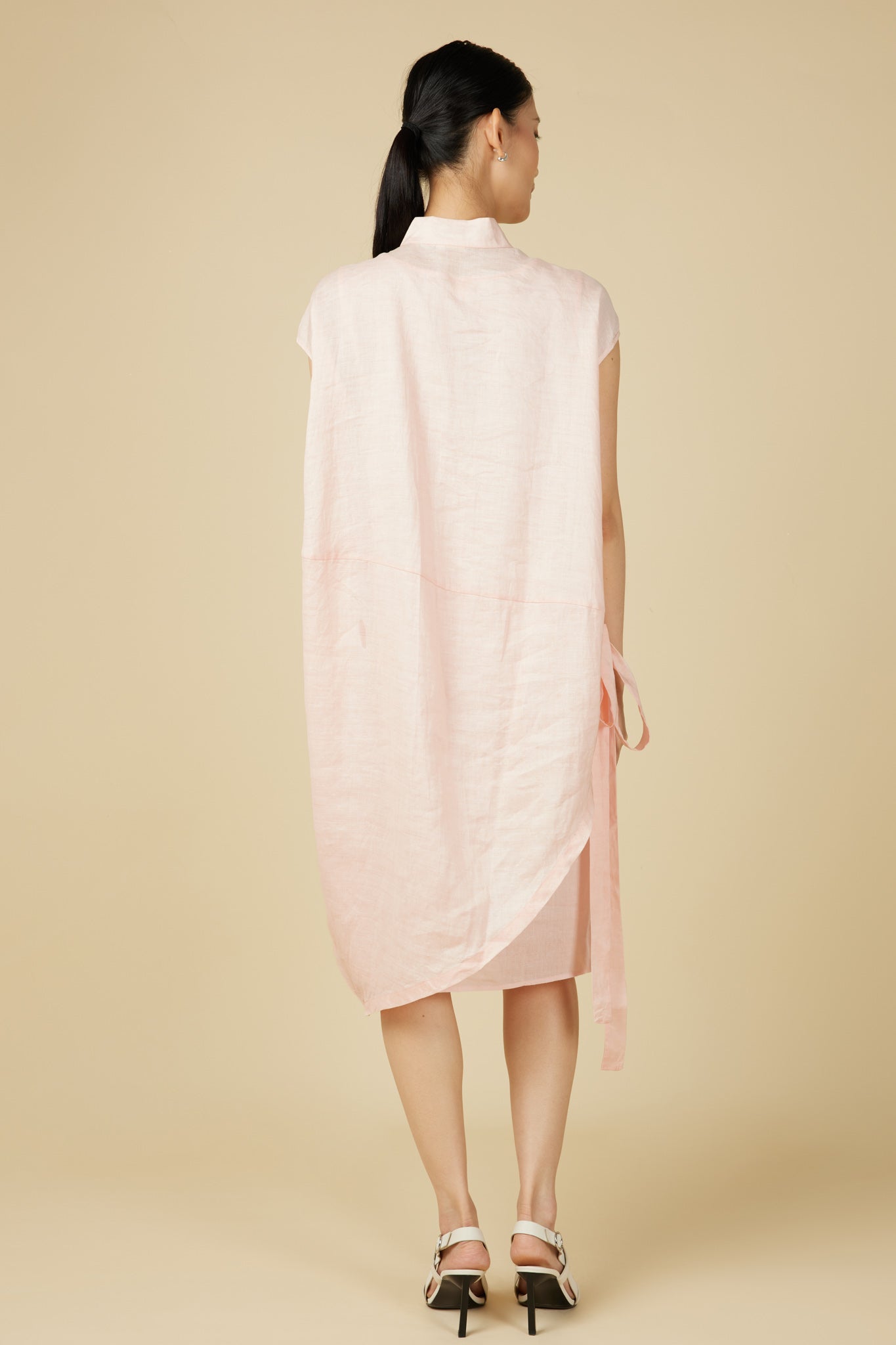 Cheongsam Cocoon Dress in Light Pink