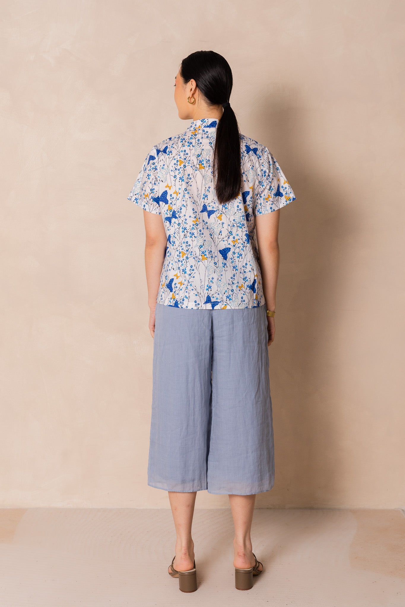 Butterfly Print Short Sleeve Cheongsam Top, available on You Living