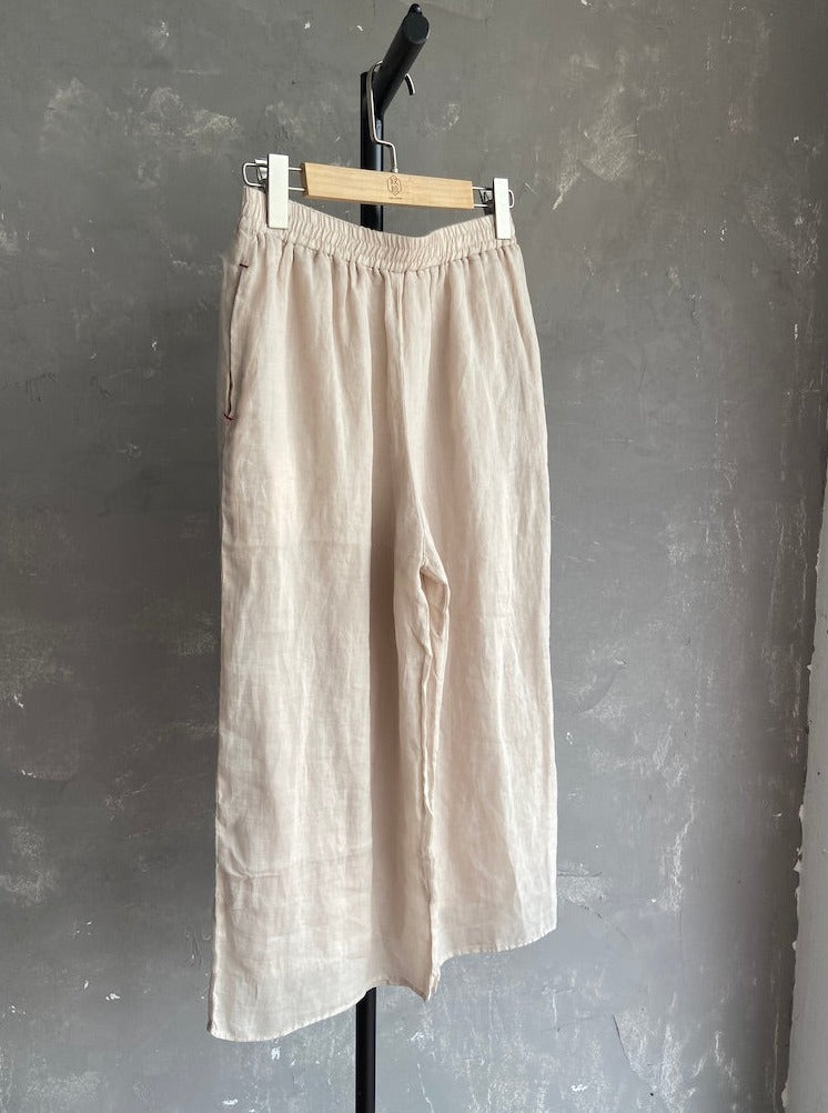 Ramie Ankle Pant (Beige)