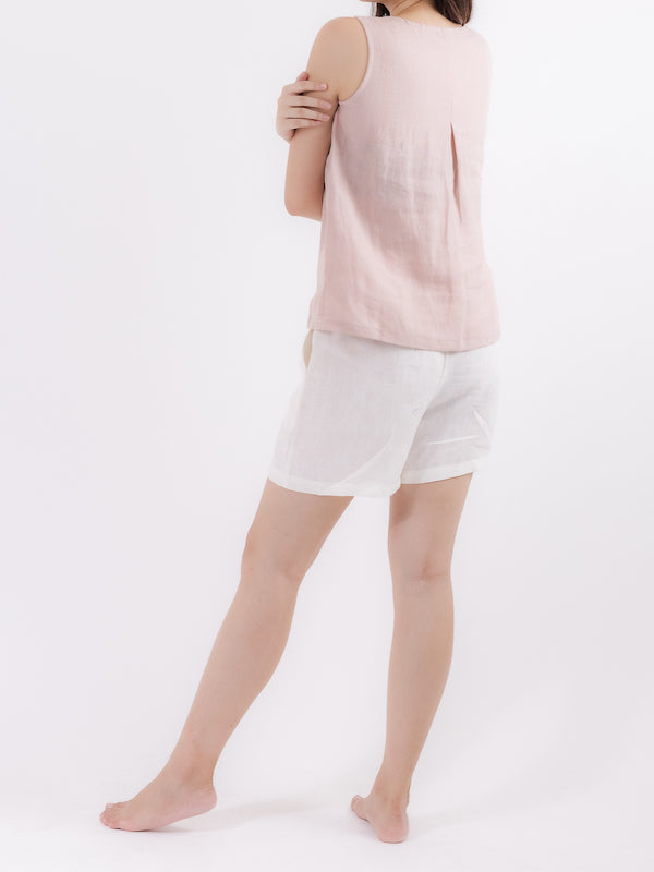 Linen Relaxed Shorts in White