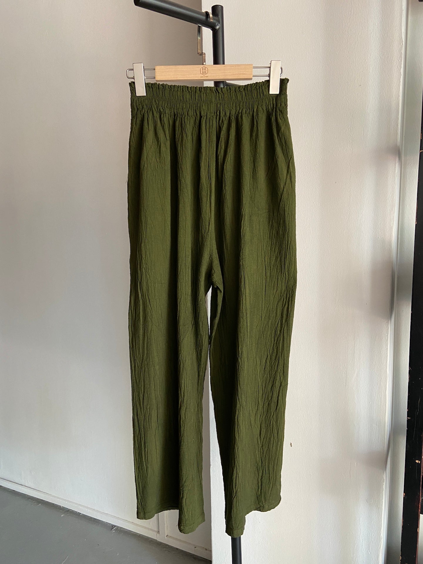 Hand-dyed Long Pants (Army Green)