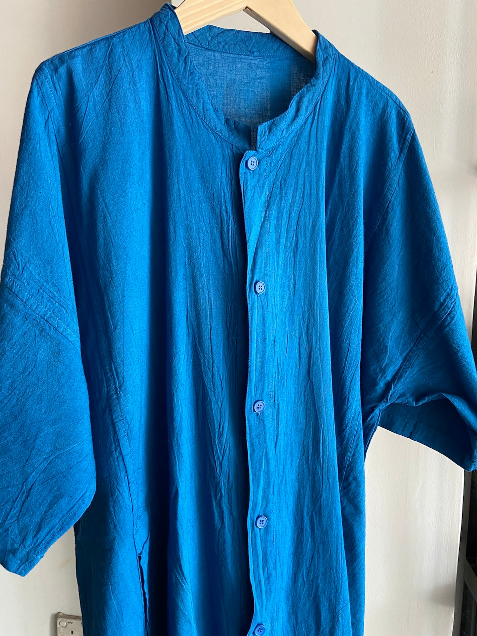 Hand-dyed Button Shirt (Blue)