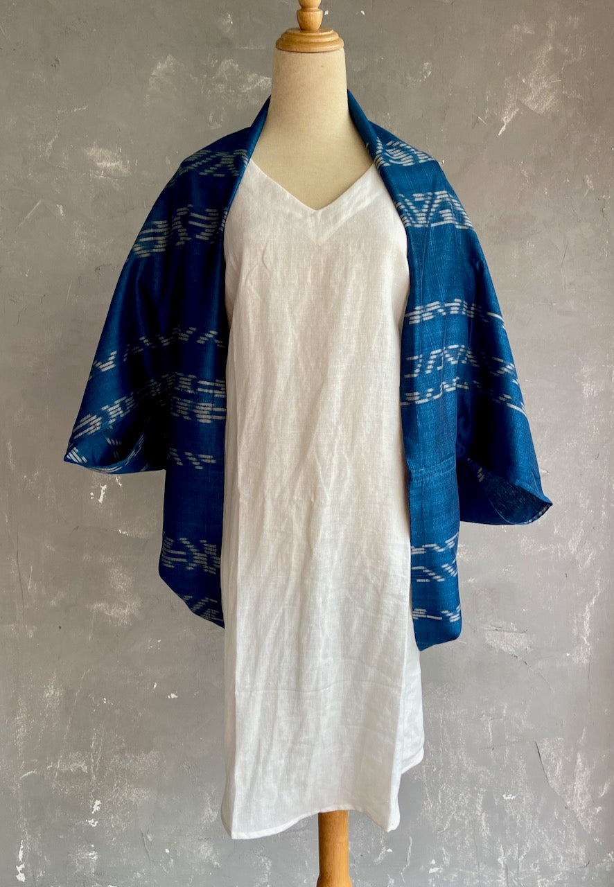 Indigo Ikat Kimono Coat