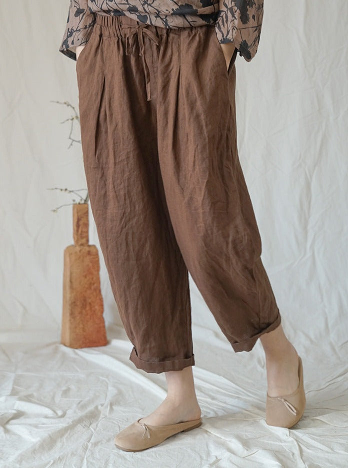Linen Pant (Brown)