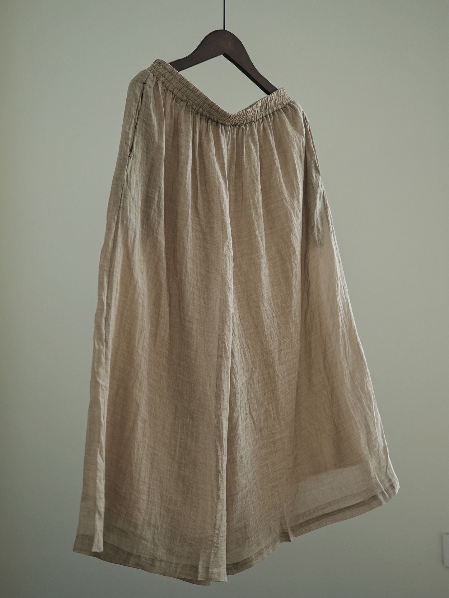 Ramie Skirt Pants (Light Brown)