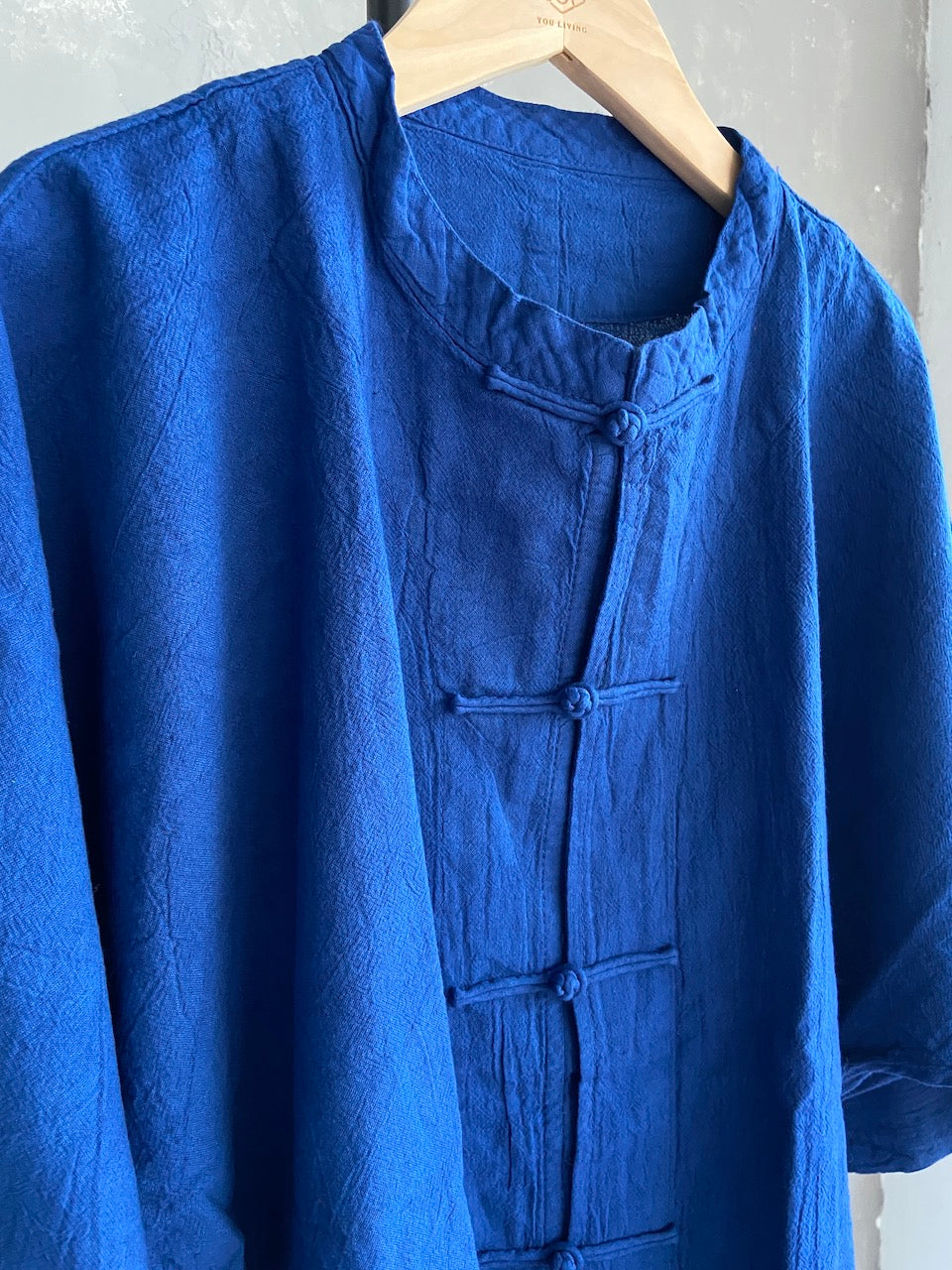 Hand-dyed Chinese Button Jacket (Royal Blue #25)